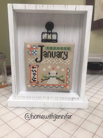 This time I choose to stitch from Prompt #1 something with the word January in it. Hands on Designs A year of Celebrations. Stitched and FFO'd by me