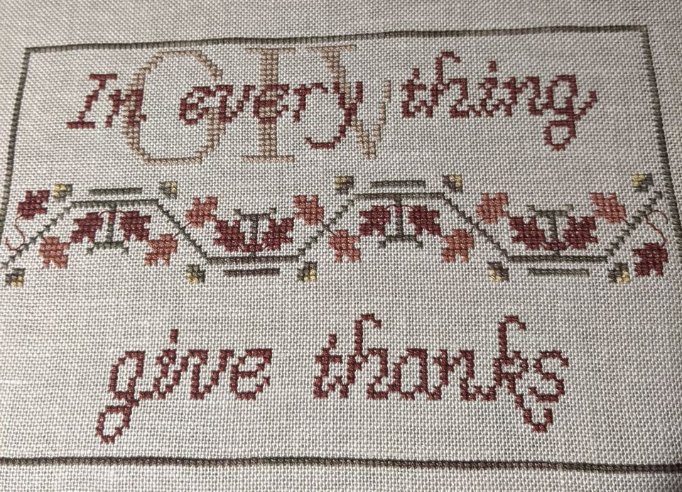 Current project, Give Thanks, designed by Erica Michaels.