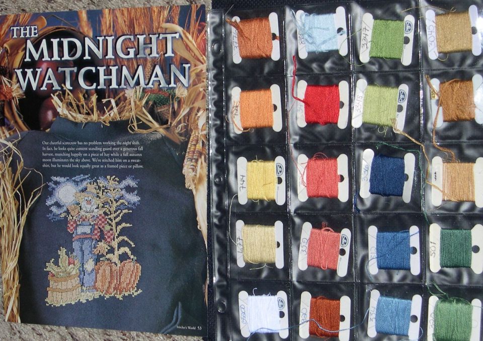 Newest project"The Midnight Watchman"From Stitcher's World Magazine14 count Black aidaDMC FlossFinish size 5 X 7