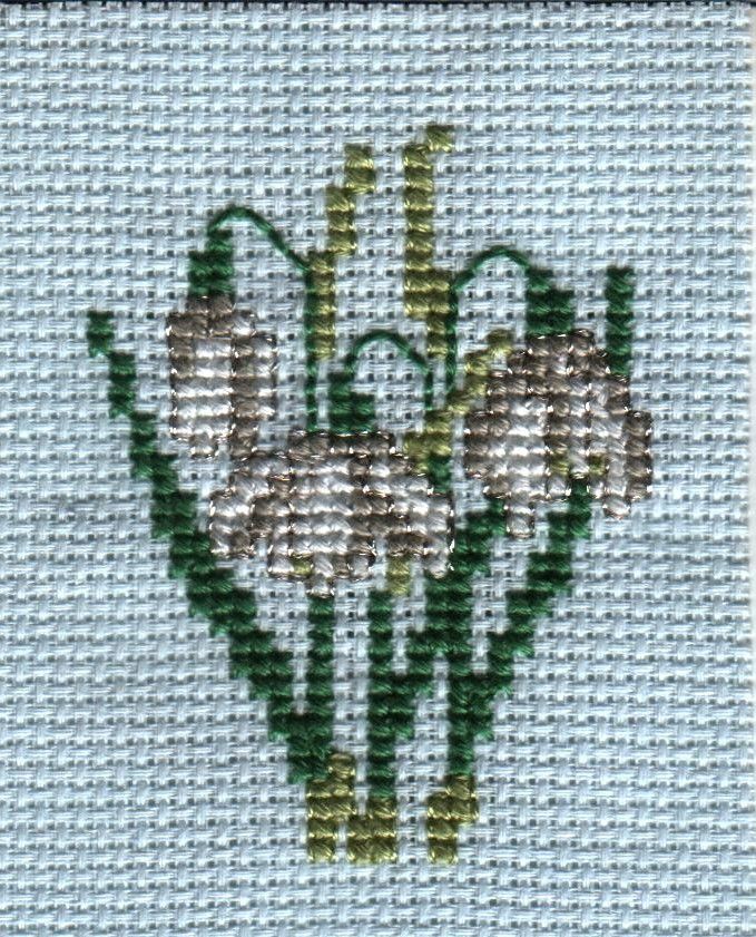 My Take A Long projectCrossStitcher "First Flowers of Spring"Still need to press and place in kit's printed card
